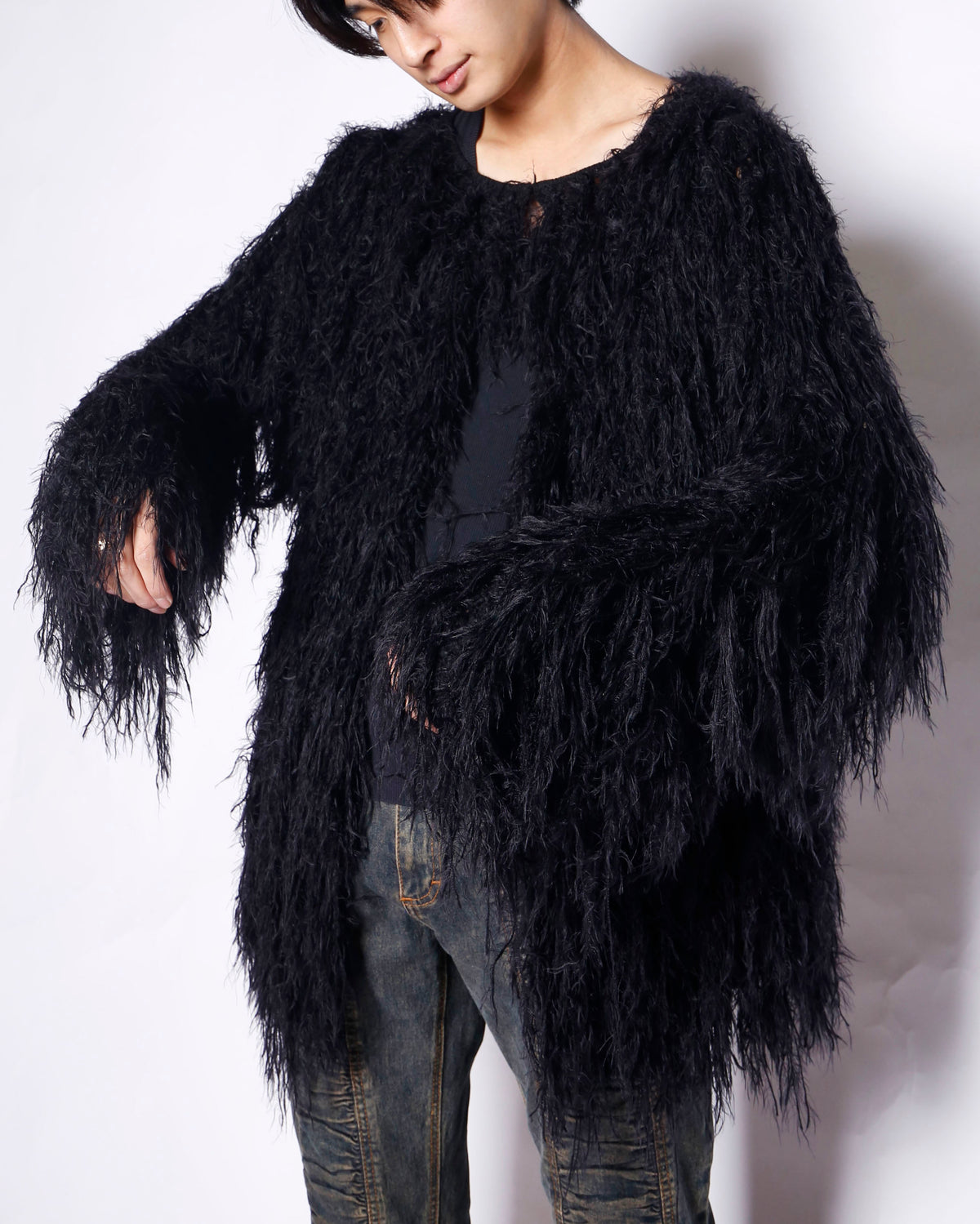 vintage black swan cardigan