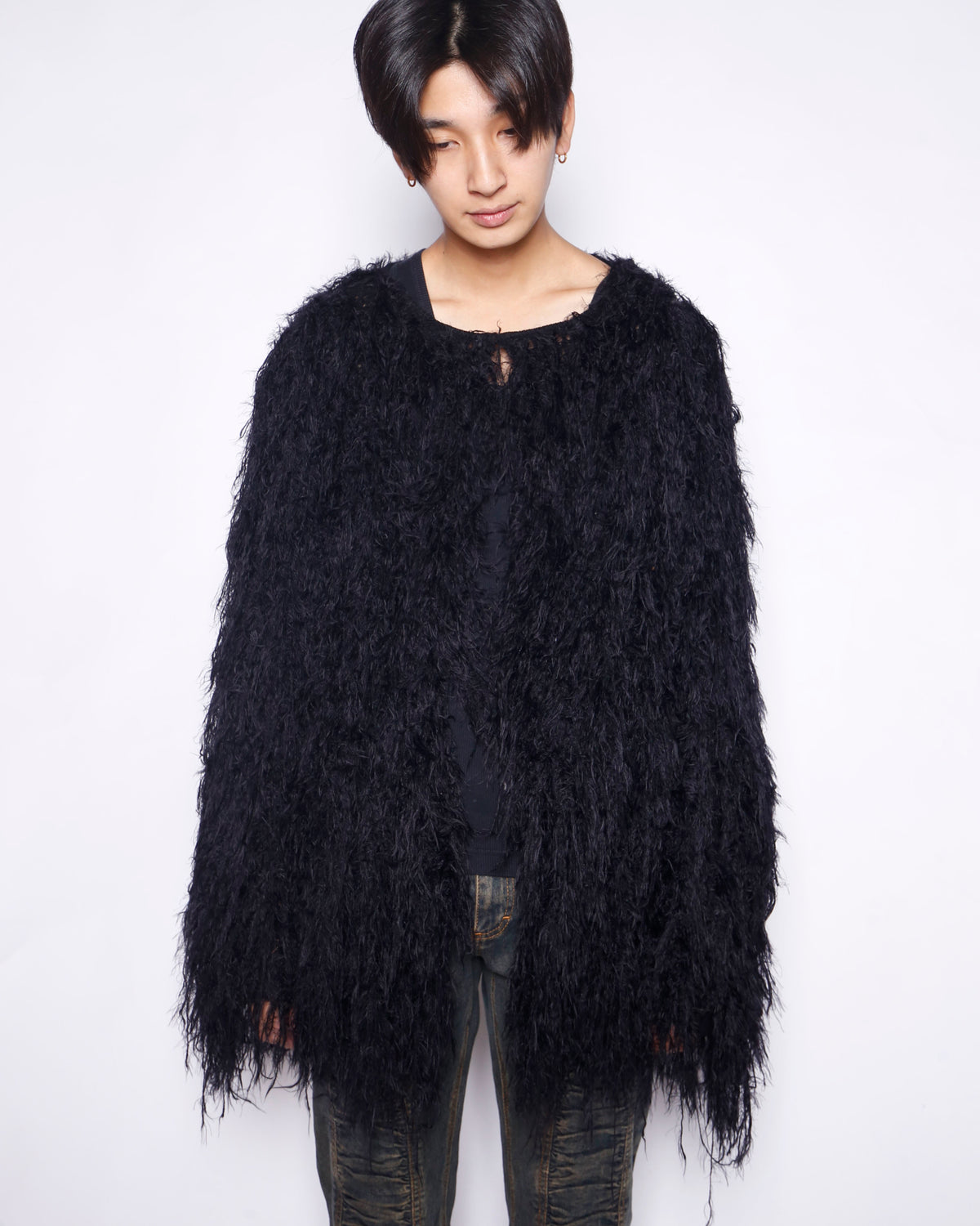 vintage black swan cardigan