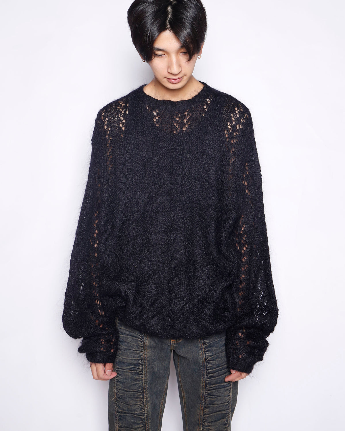 vintage crochet mohair sweater