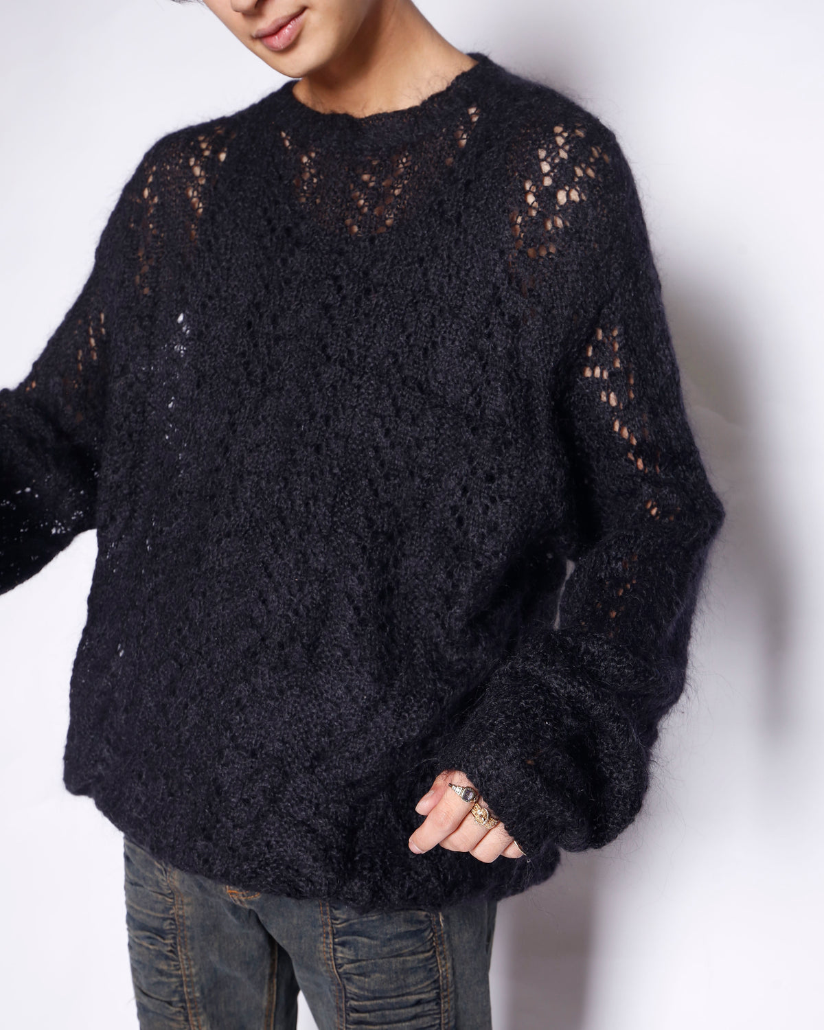 vintage crochet mohair sweater