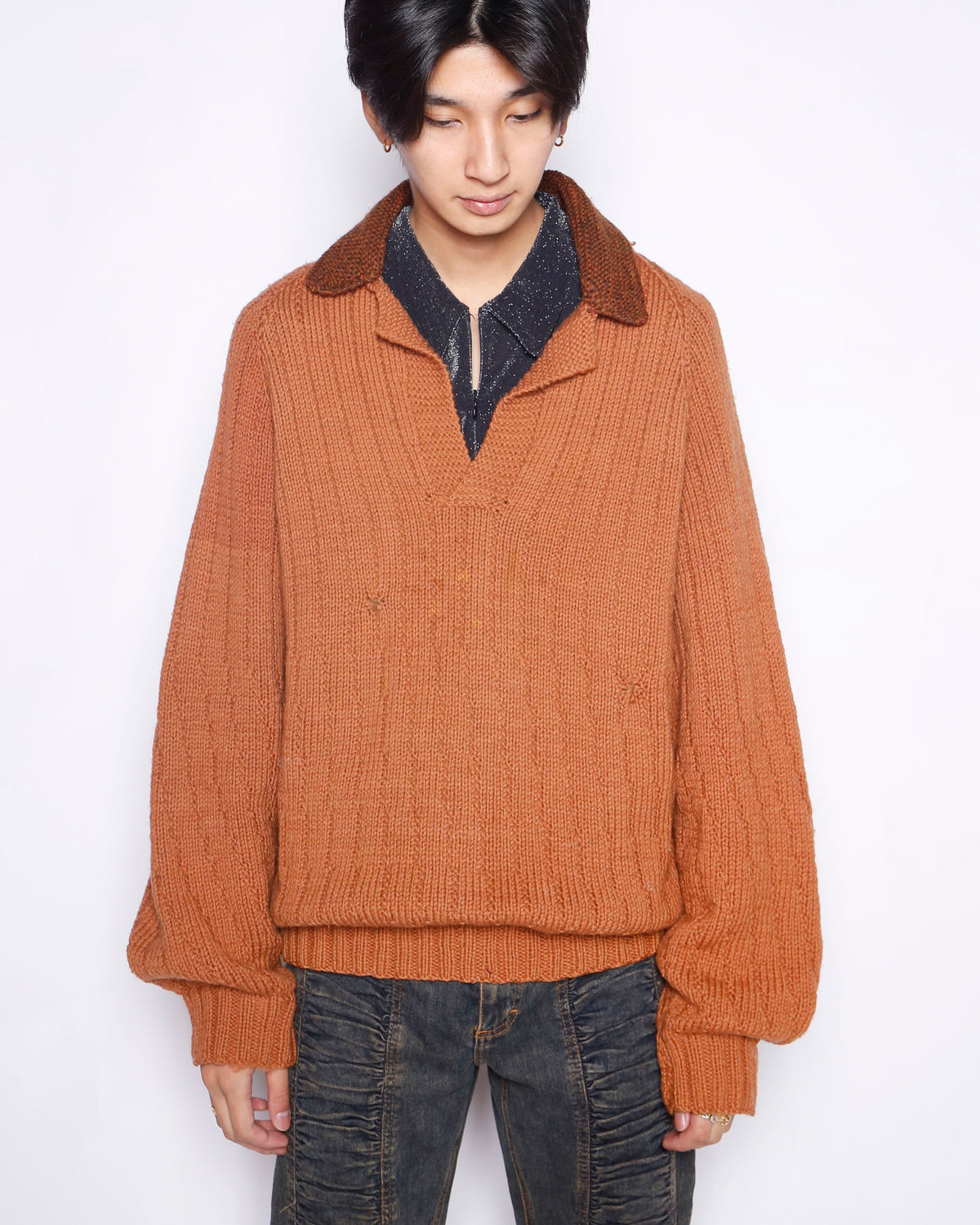 vintage chunky skipper handknit sweater