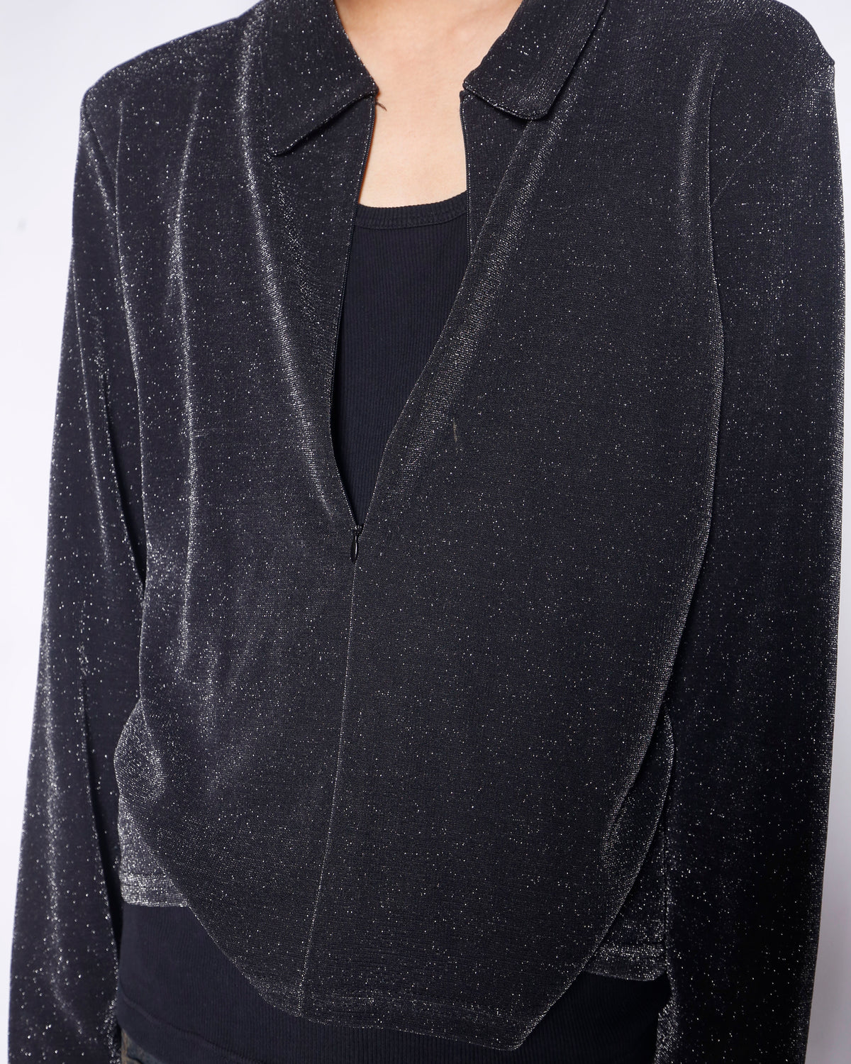 vintage half zip shinny pullover