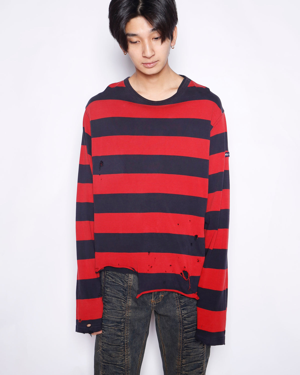 *one-off polo jeans border broken cut sew