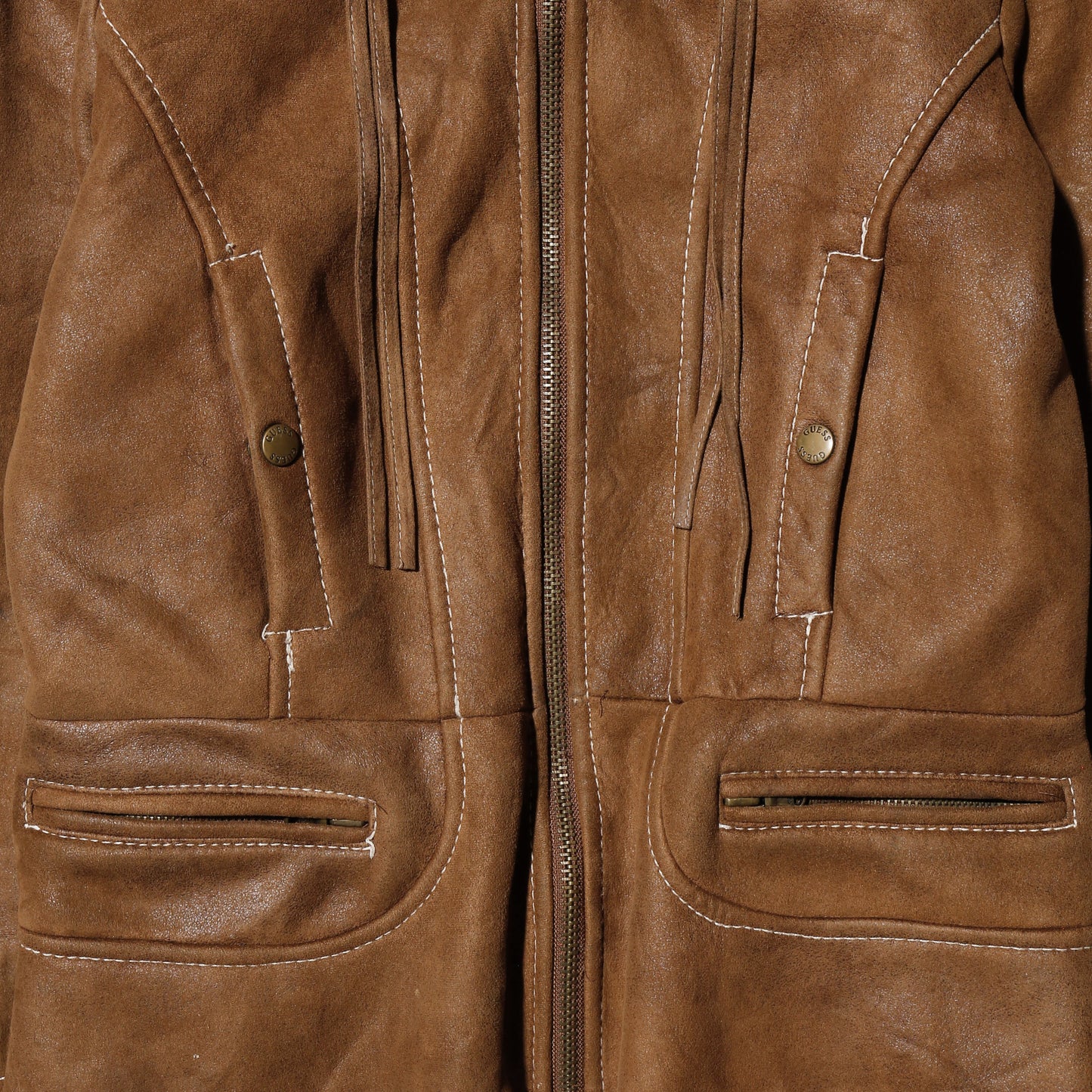 vintage 00's guess n-2b type faux suede jacket