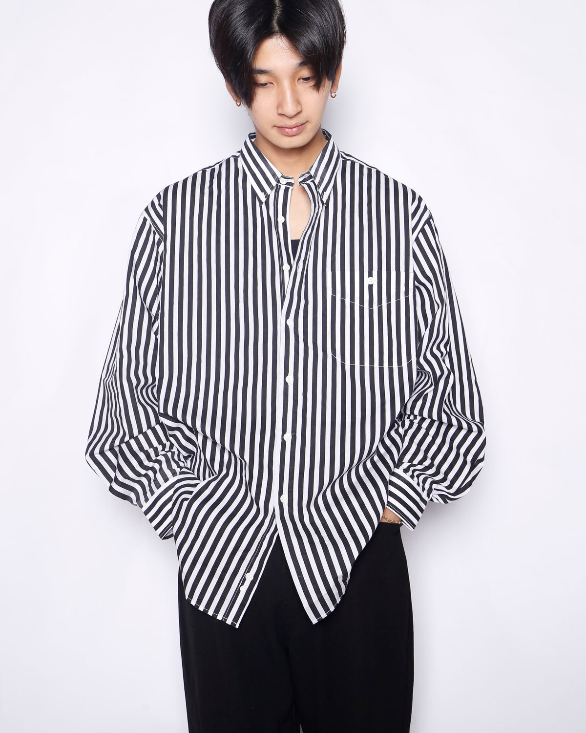 vintage loose stripe shirt