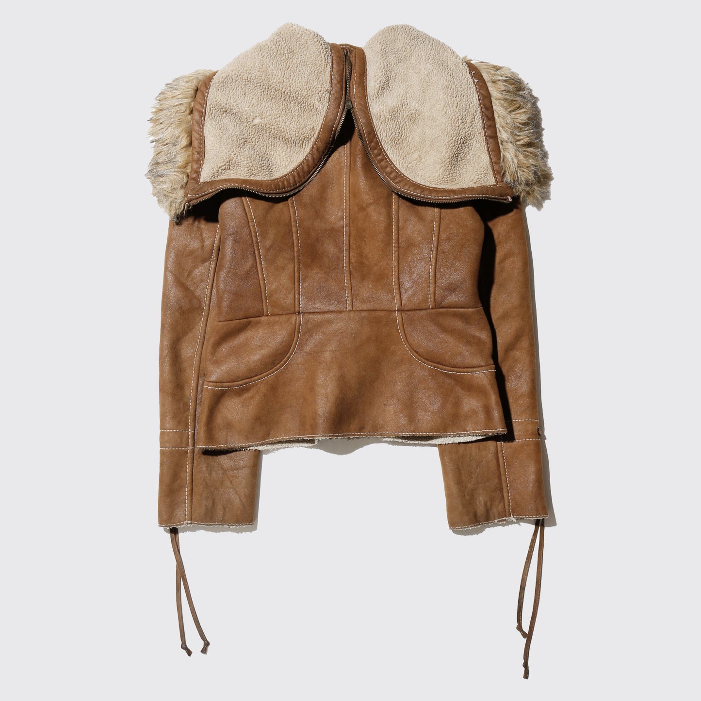 vintage 00's guess n-2b type faux suede jacket