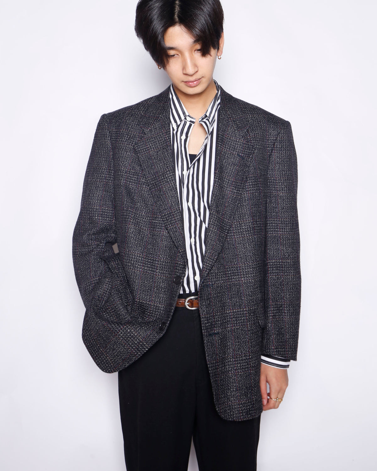 vintage 80's Christian Dior glen check tailored jacket