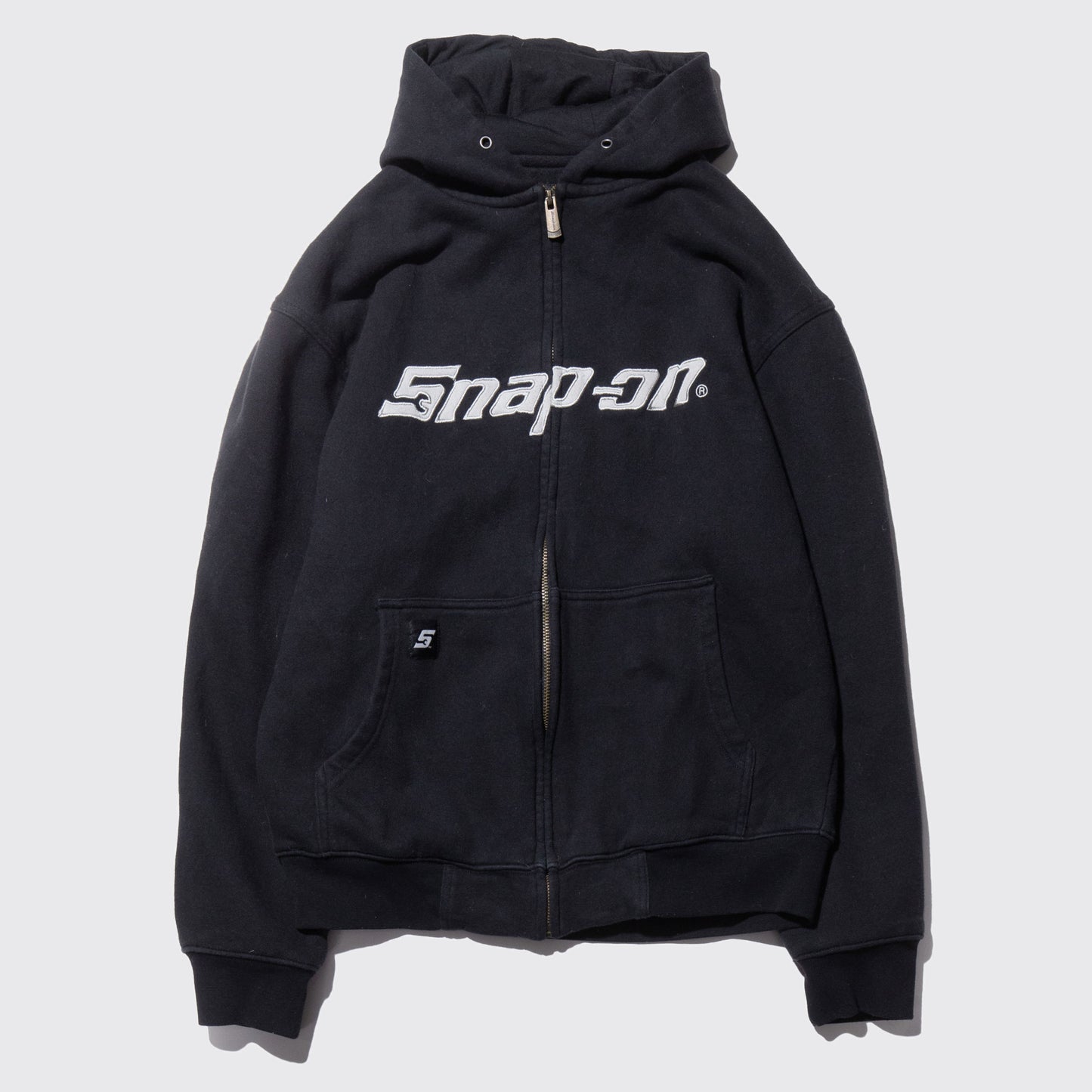 vintage snap-on zipped hoodie