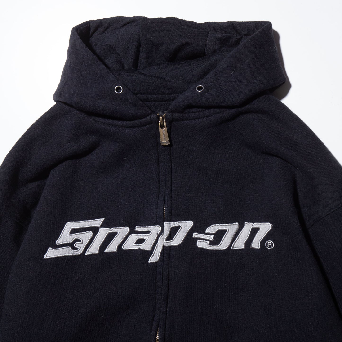 vintage snap-on zipped hoodie