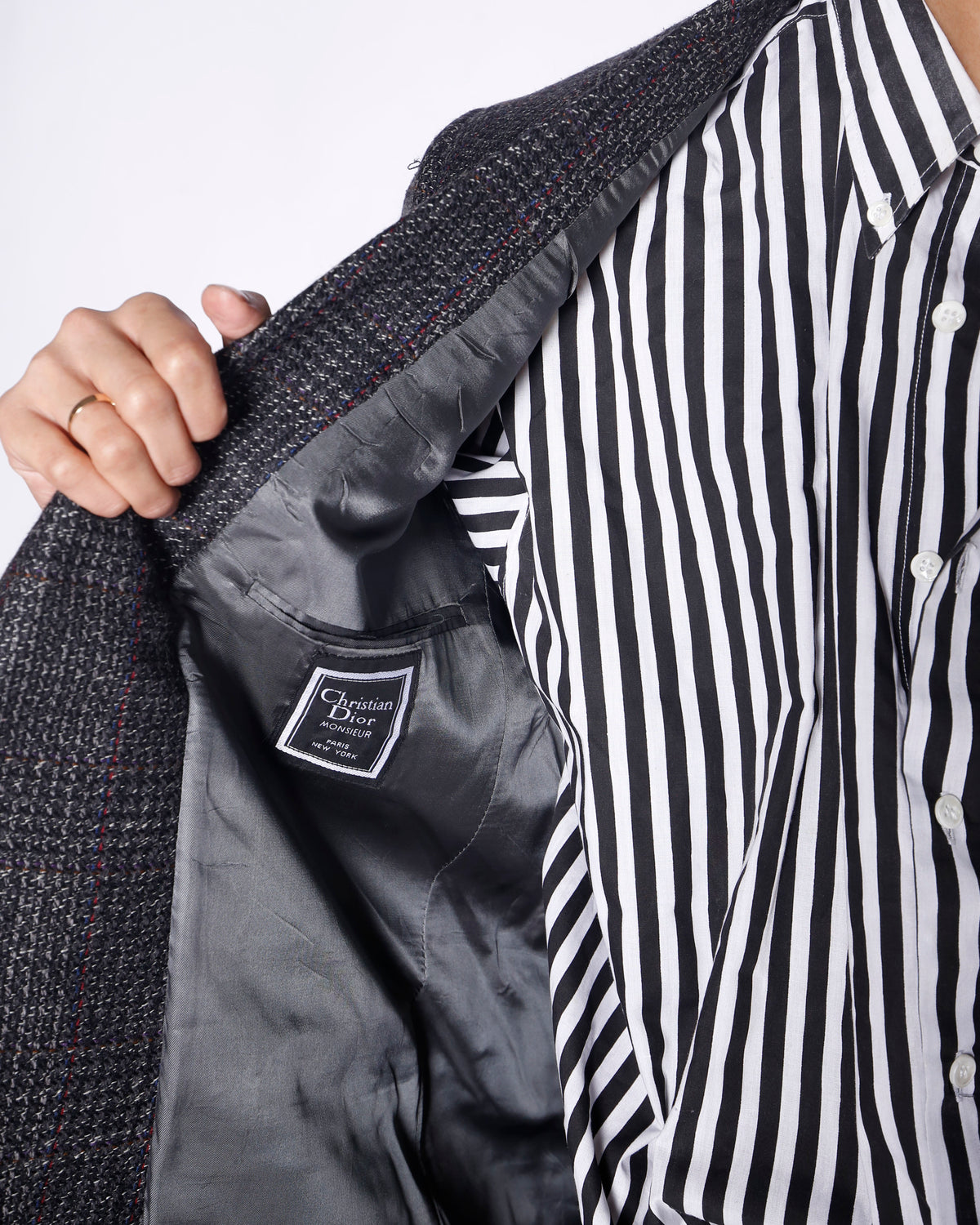 vintage 80's Christian Dior glen check tailored jacket