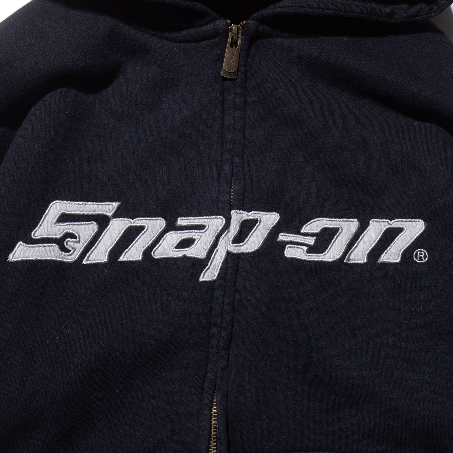 vintage snap-on zipped hoodie