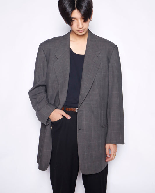 vintage 80's Giorgio Armani 2b check tailored jacket