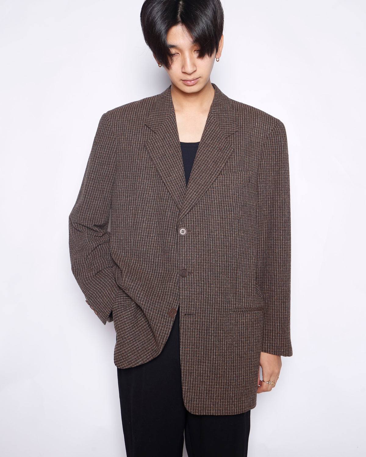 vintage 80's Giorgio Armani check single tailored jacket