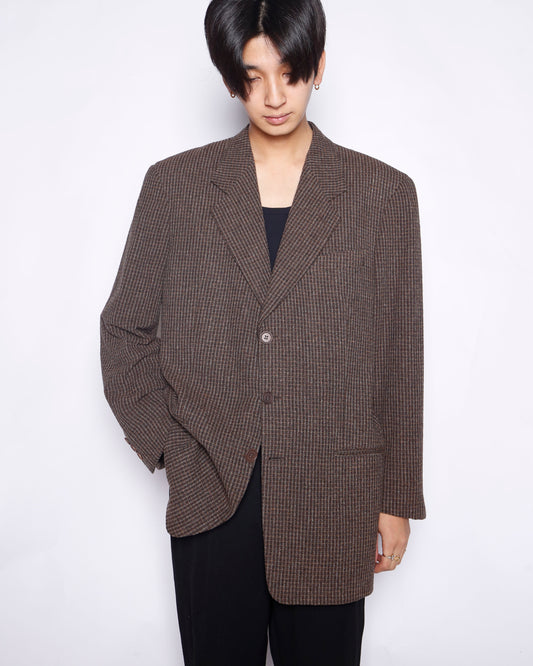 vintage 80's Giorgio Armani check single tailored jacket