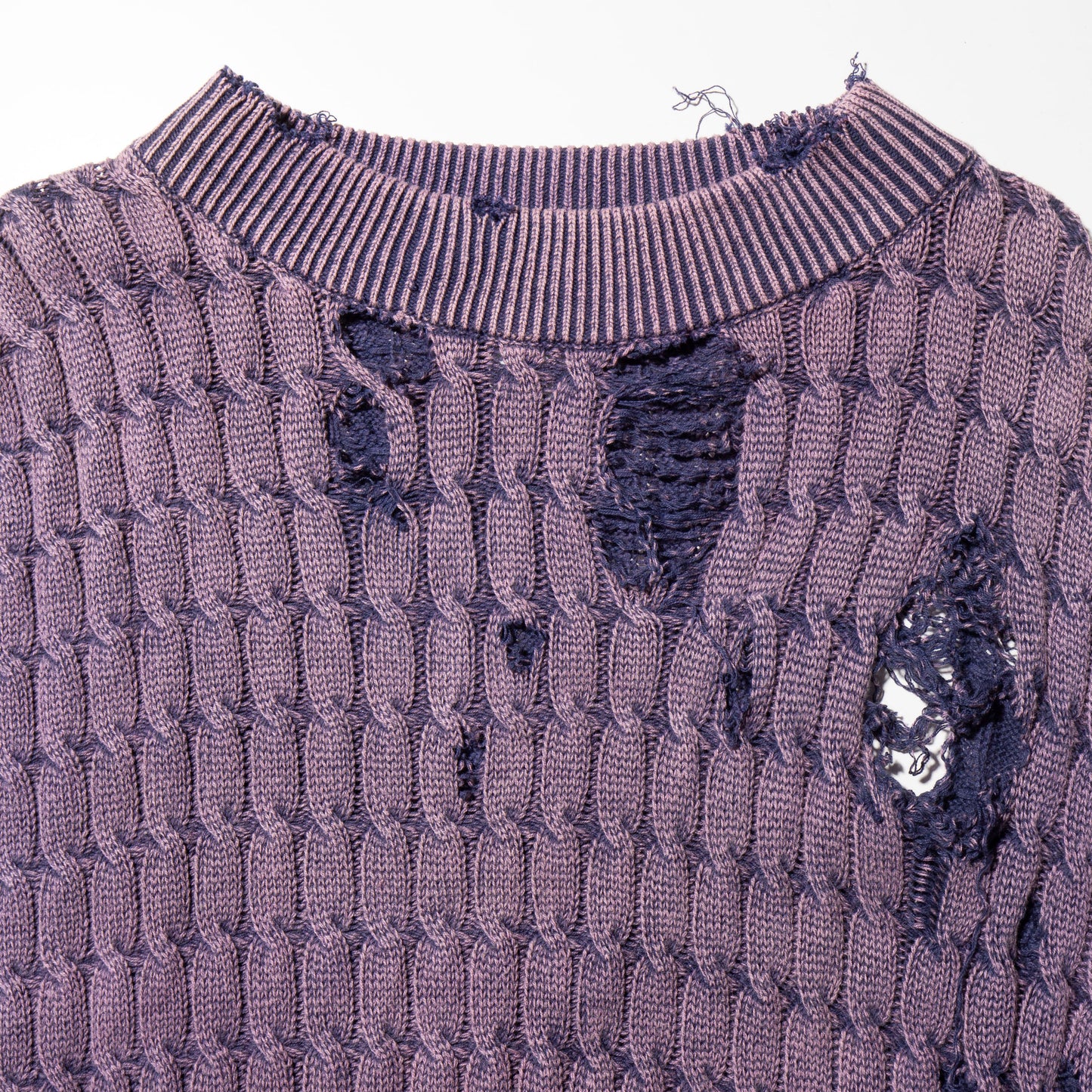 vintage broken cotton cable loose sweater