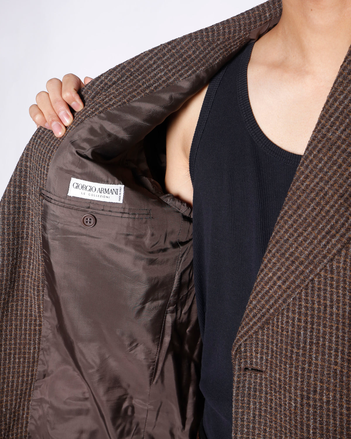 vintage 80's Giorgio Armani check single tailored jacket