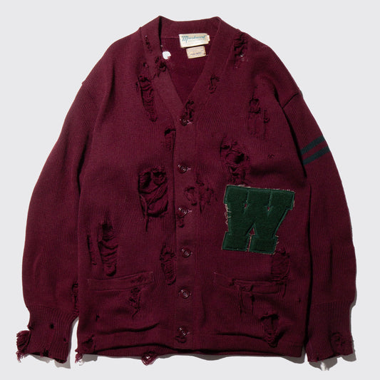 vintage broken lettered cardigan