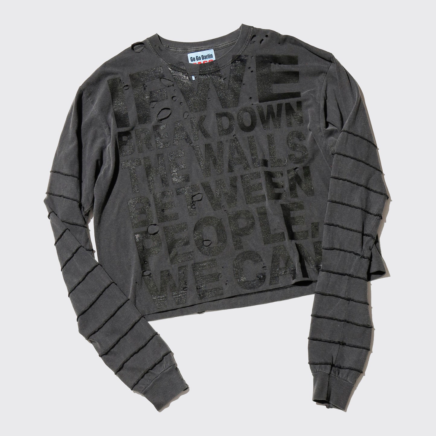 Go Go Darlin'×seveskig " IF WE BREAK DOWN THE WALL" broken tsugihagi l/s