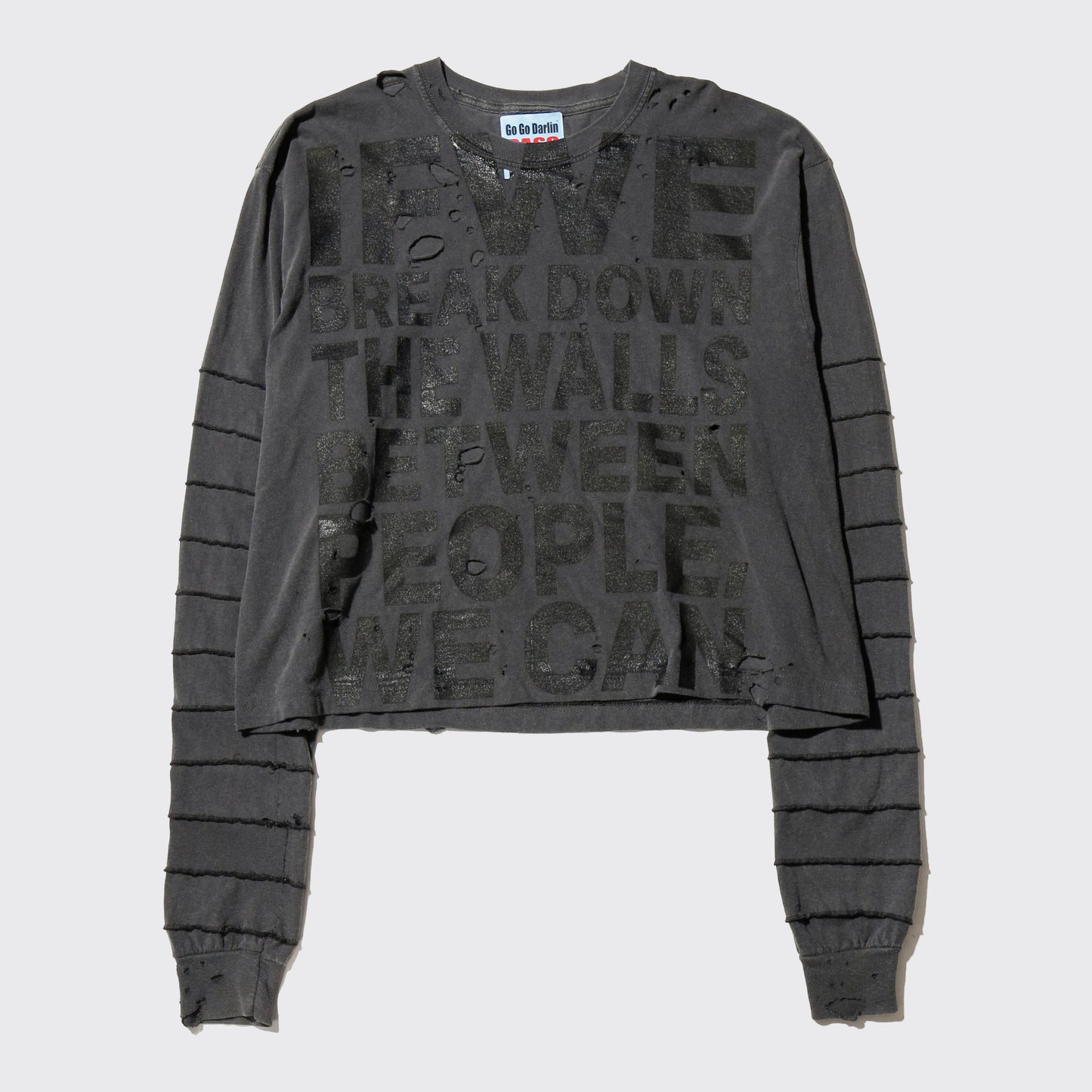 Go Go Darlin'×seveskig " IF WE BREAK DOWN THE WALL" broken tsugihagi l/s