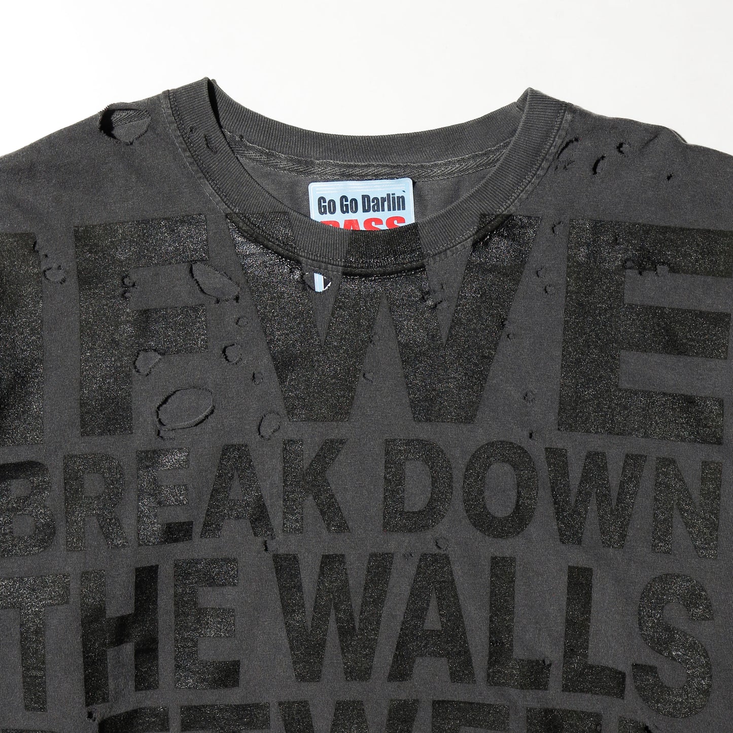 Go Go Darlin'×seveskig " IF WE BREAK DOWN THE WALL" broken tsugihagi l/s