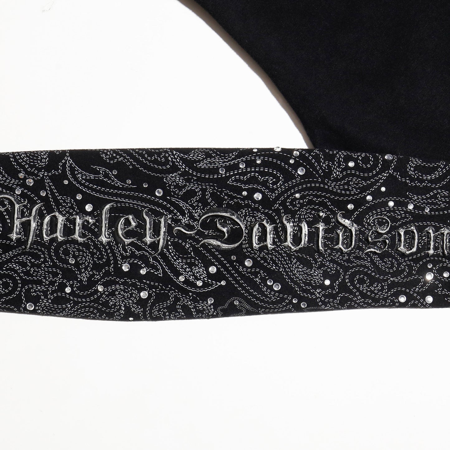 vintage 00's harley-davidson broderie/rinestone tatoo hoodie