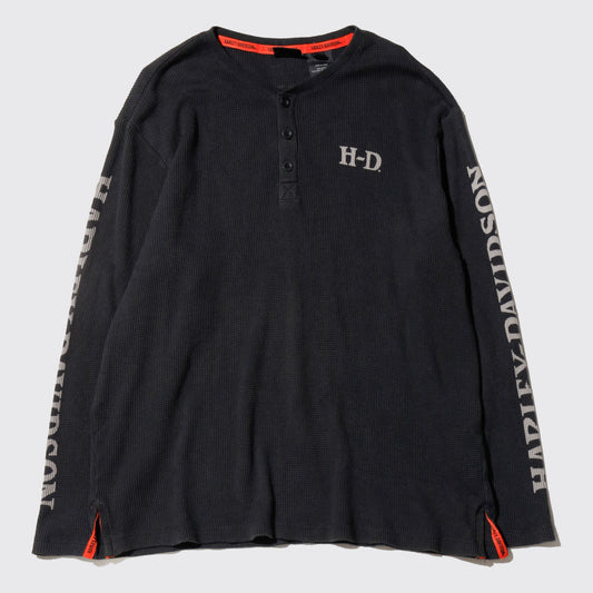 vintage 00's harley-davidson henry neck  thermal l/s