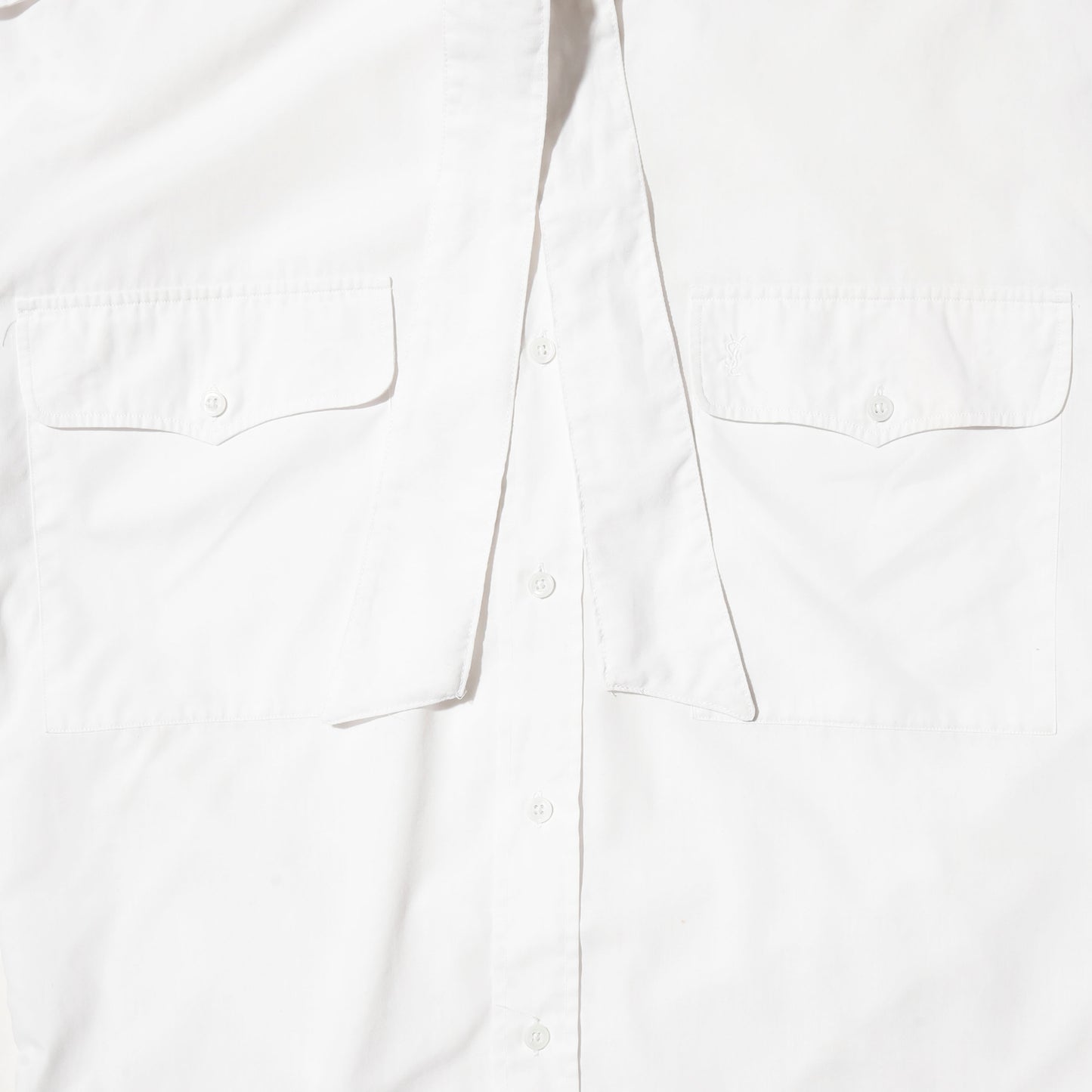 *one-off 80's Yves Saint Laurent epaulet bowtie shirt