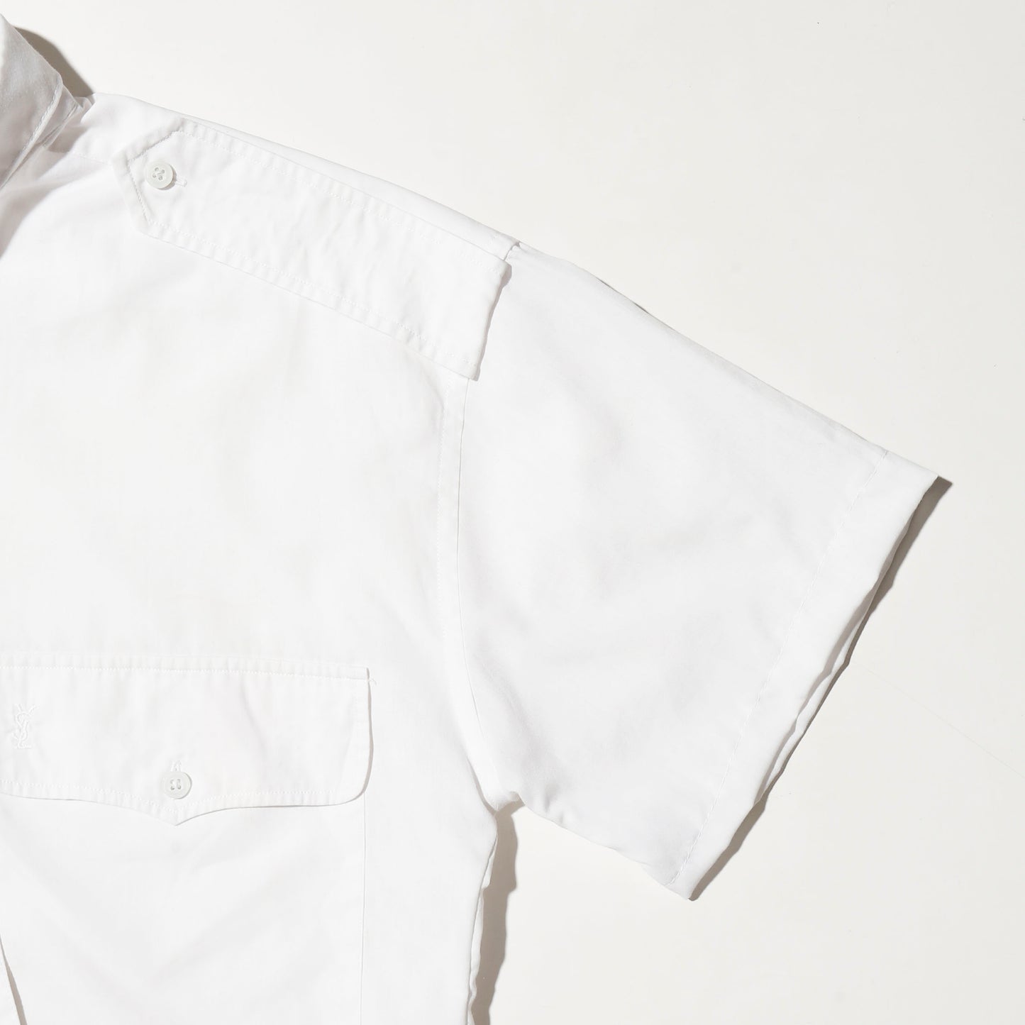 *one-off 80's Yves Saint Laurent epaulet bowtie shirt