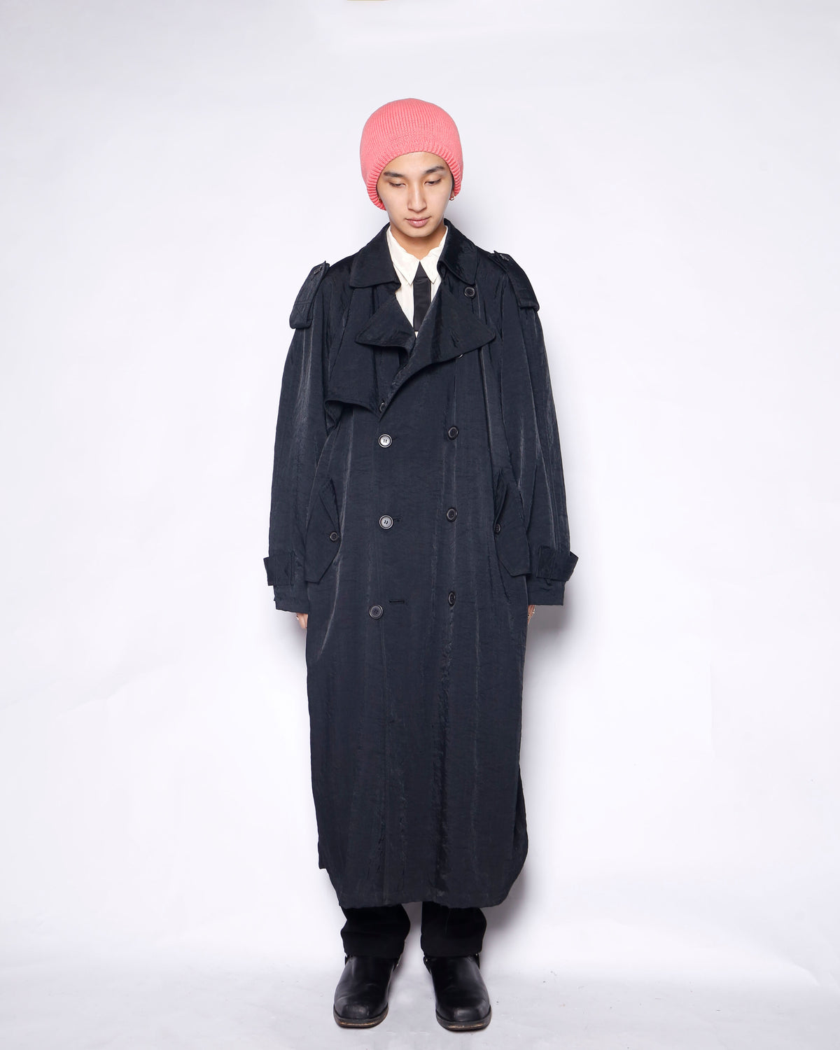vintage 00's washer nylon long trench coat