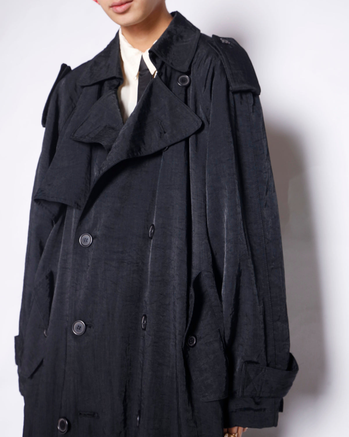 vintage 00's washer nylon long trench coat