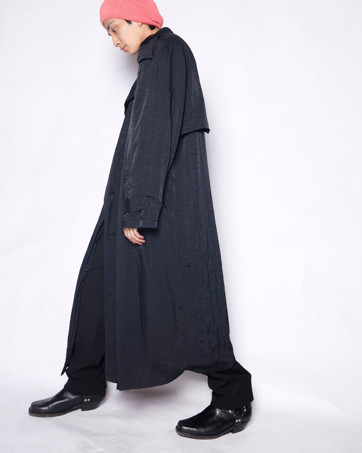 vintage 00's washer nylon long trench coat
