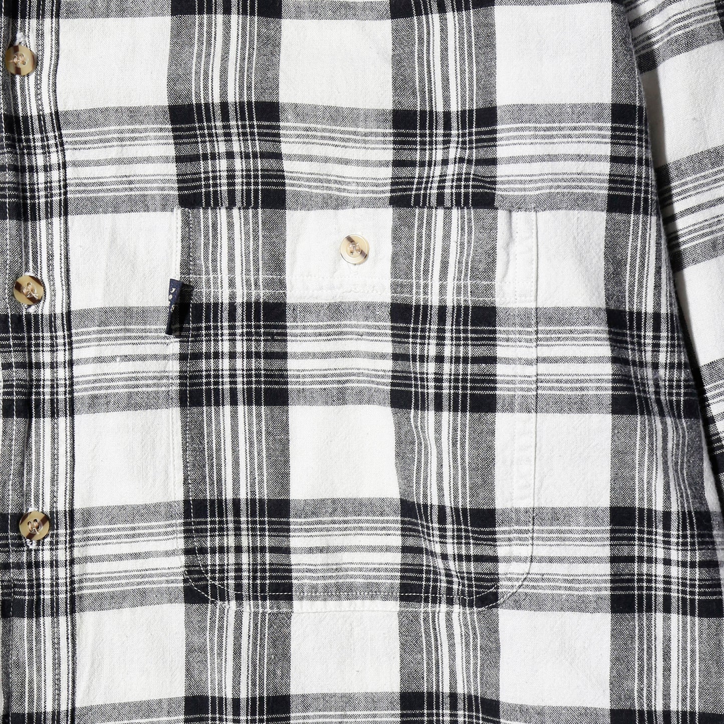 vintage band collar check shirt