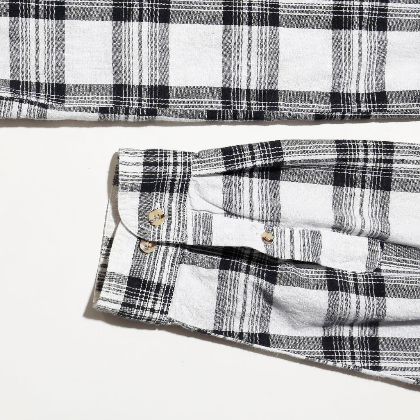 vintage band collar check shirt