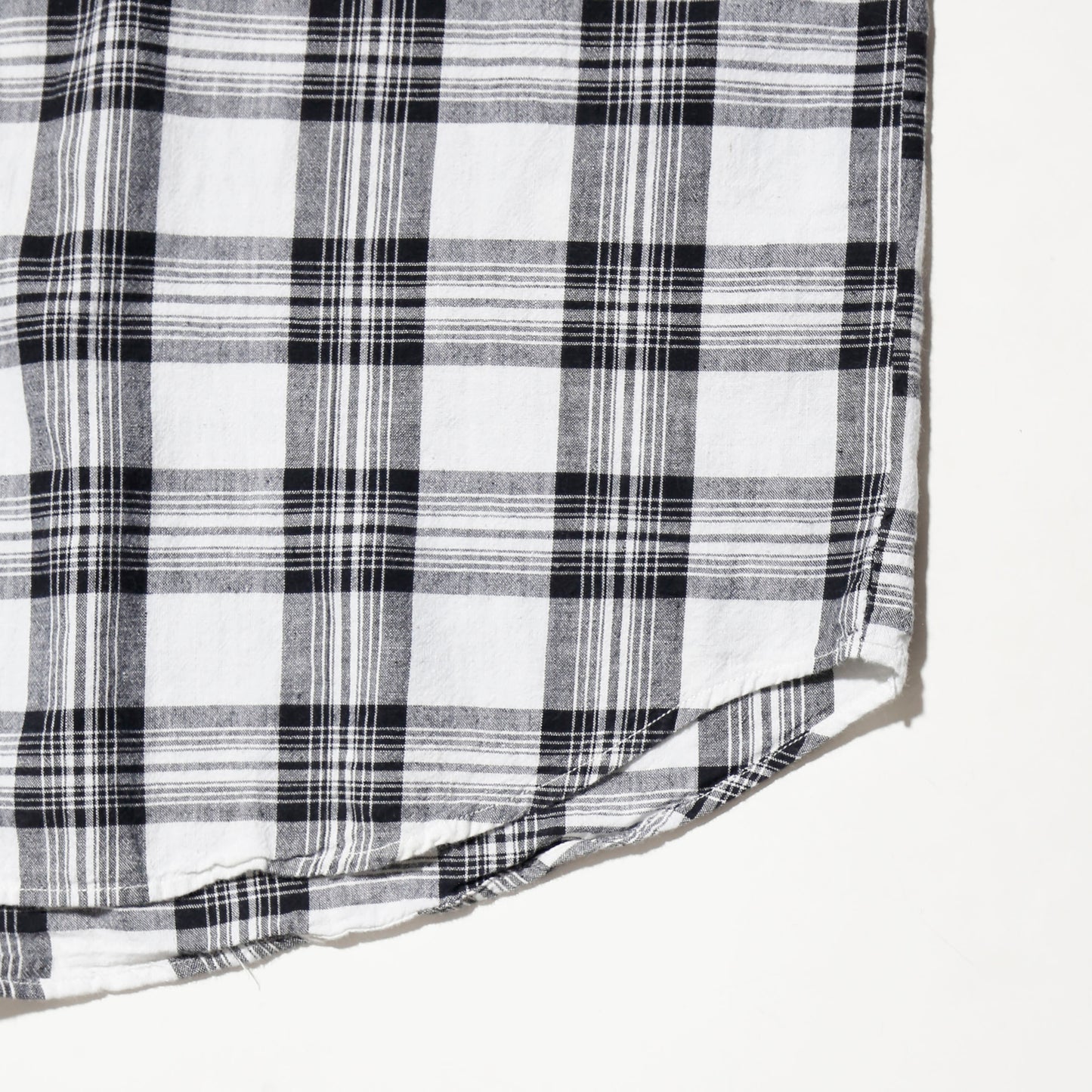 vintage band collar check shirt