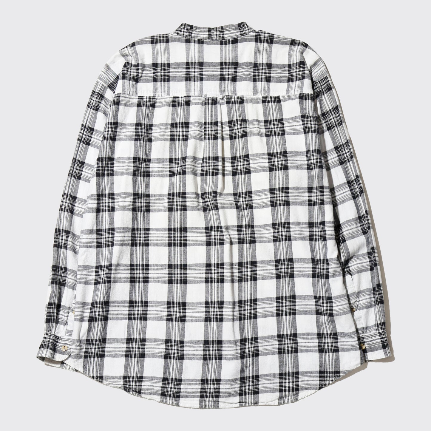 vintage band collar check shirt