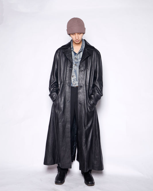 vintage iceberg super long leather coat