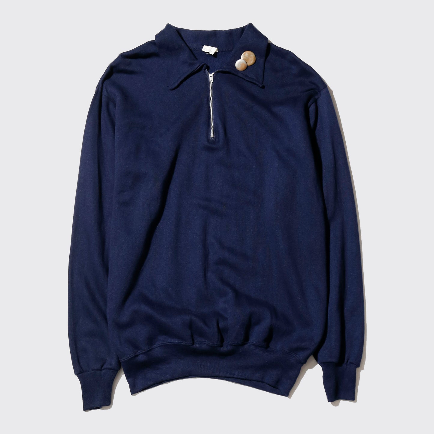 vintage 70-80's half zip pullover, with copper badge