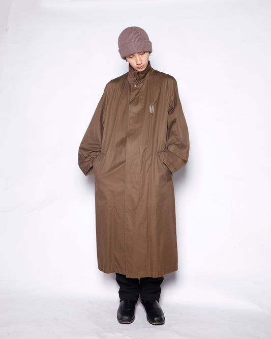 vintage perry ellis traveler long coat, with dogtag pins