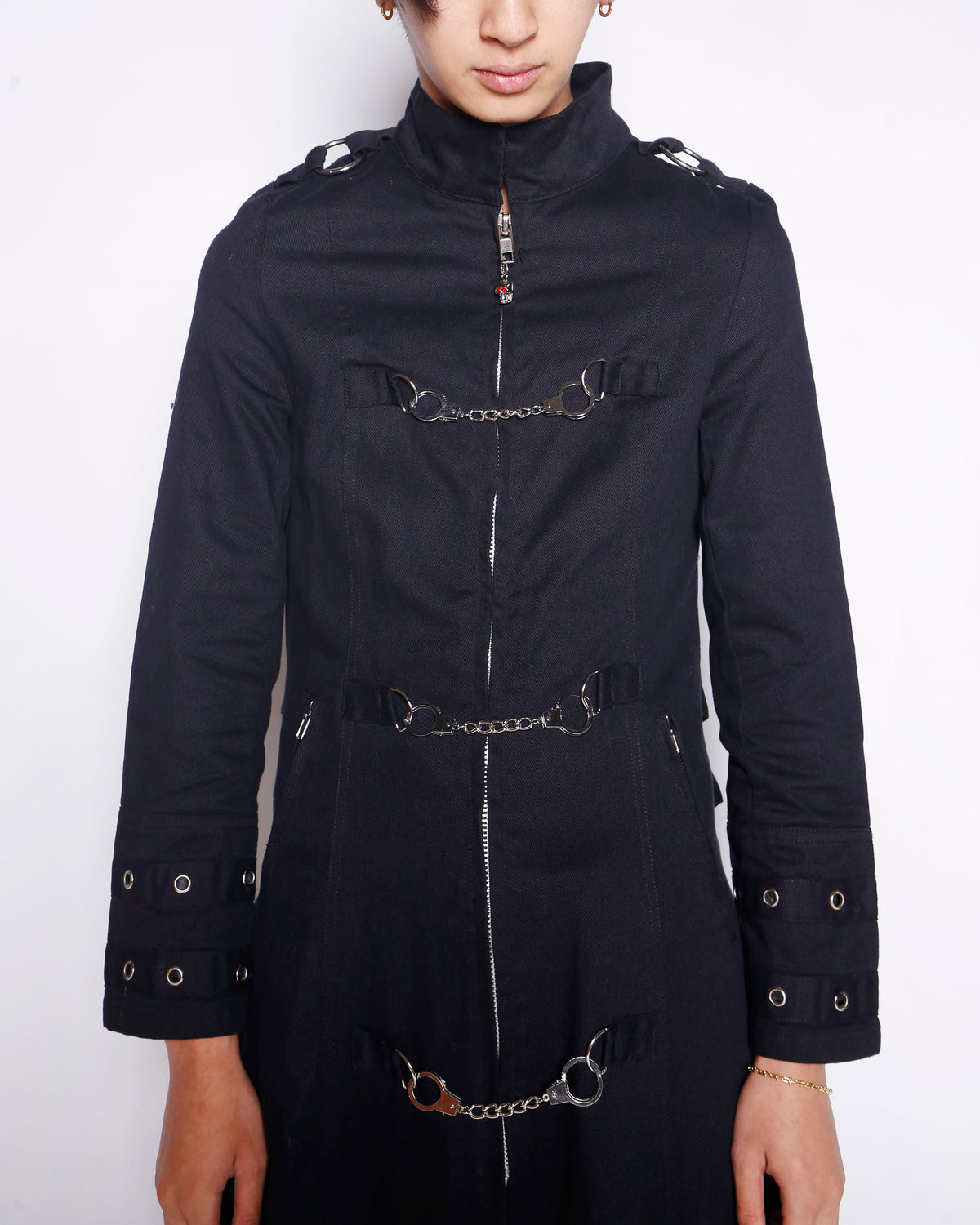 vintage gothic hand cuffs bondage coat