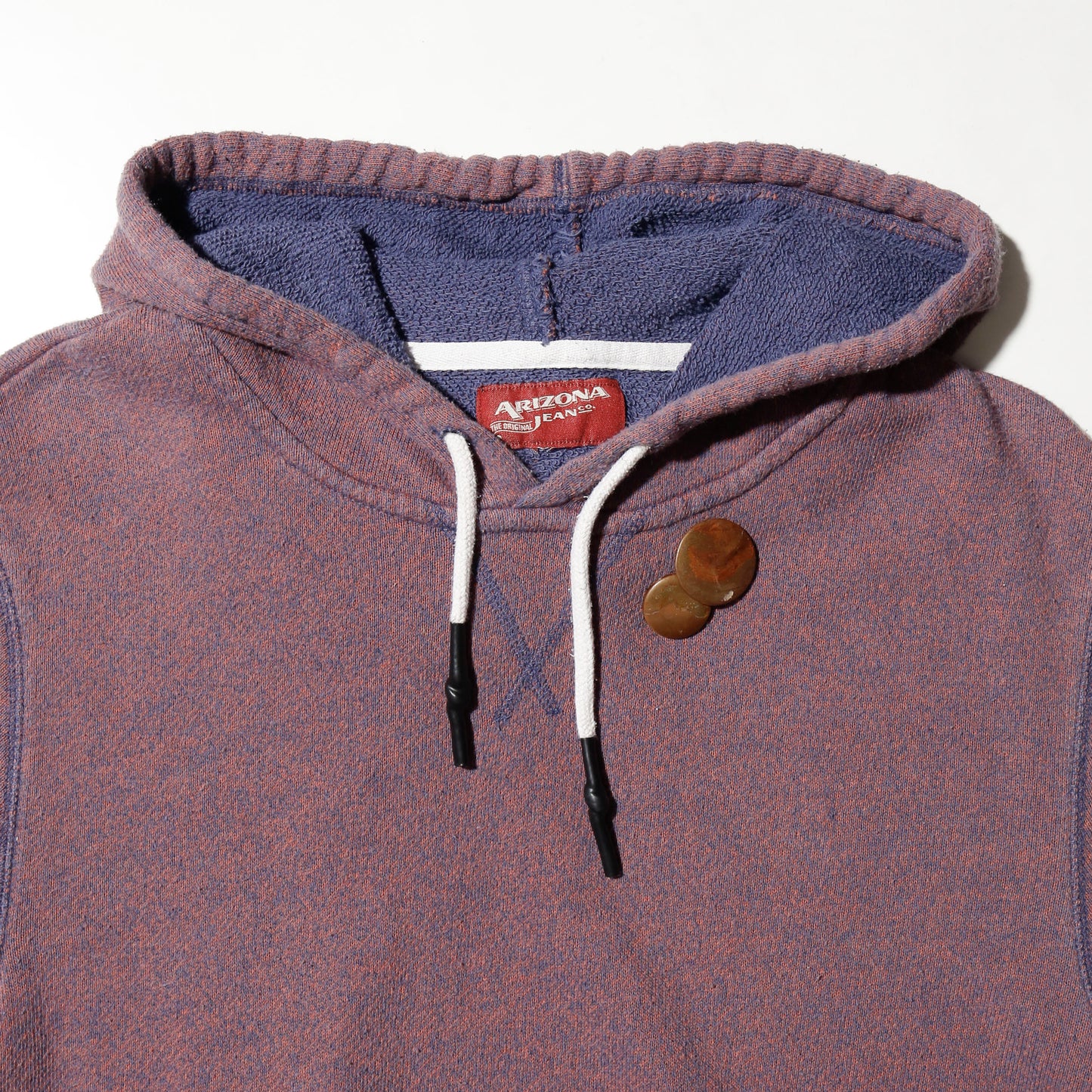 vintage cotton h/s hoodie, with copper badge