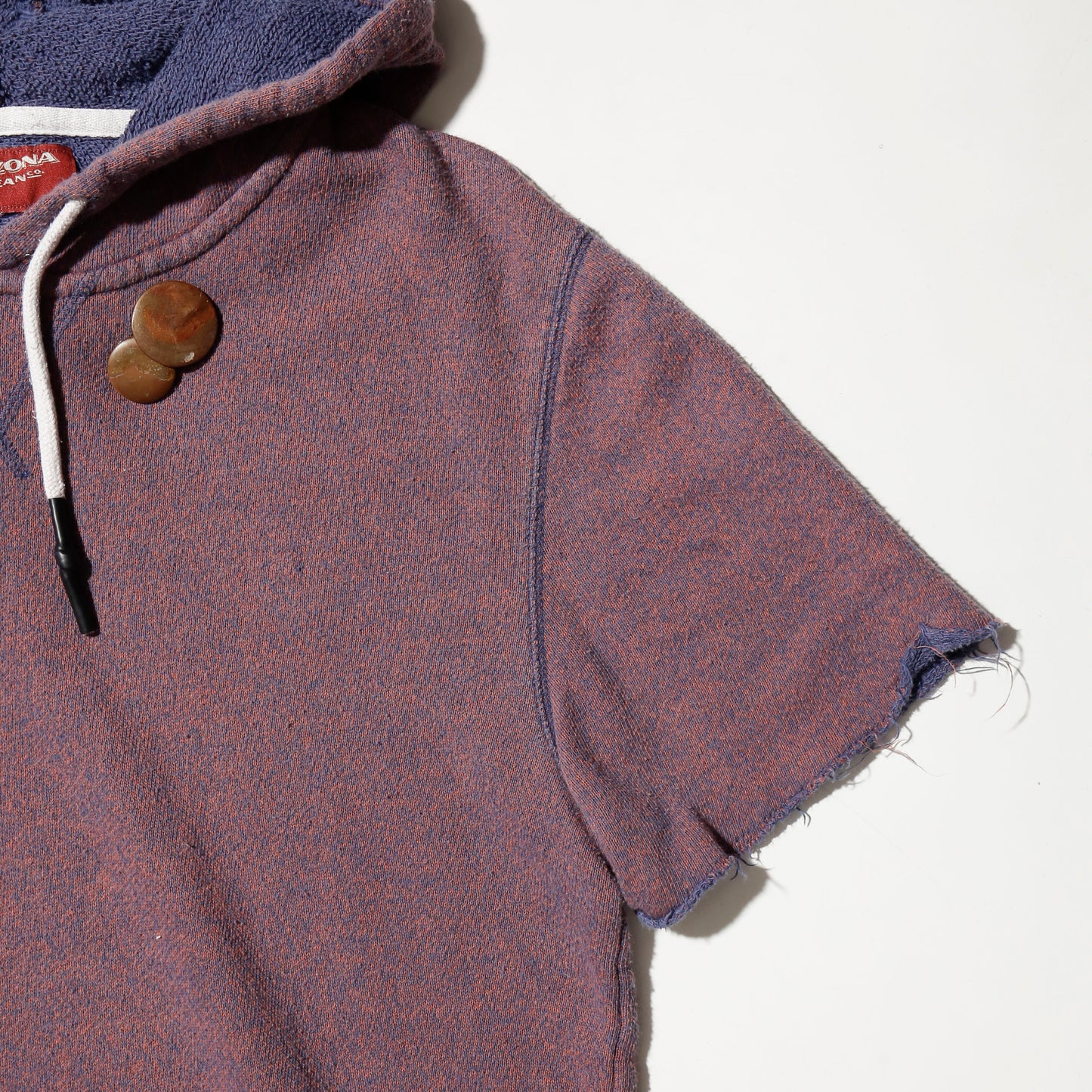 vintage cotton h/s hoodie, with copper badge