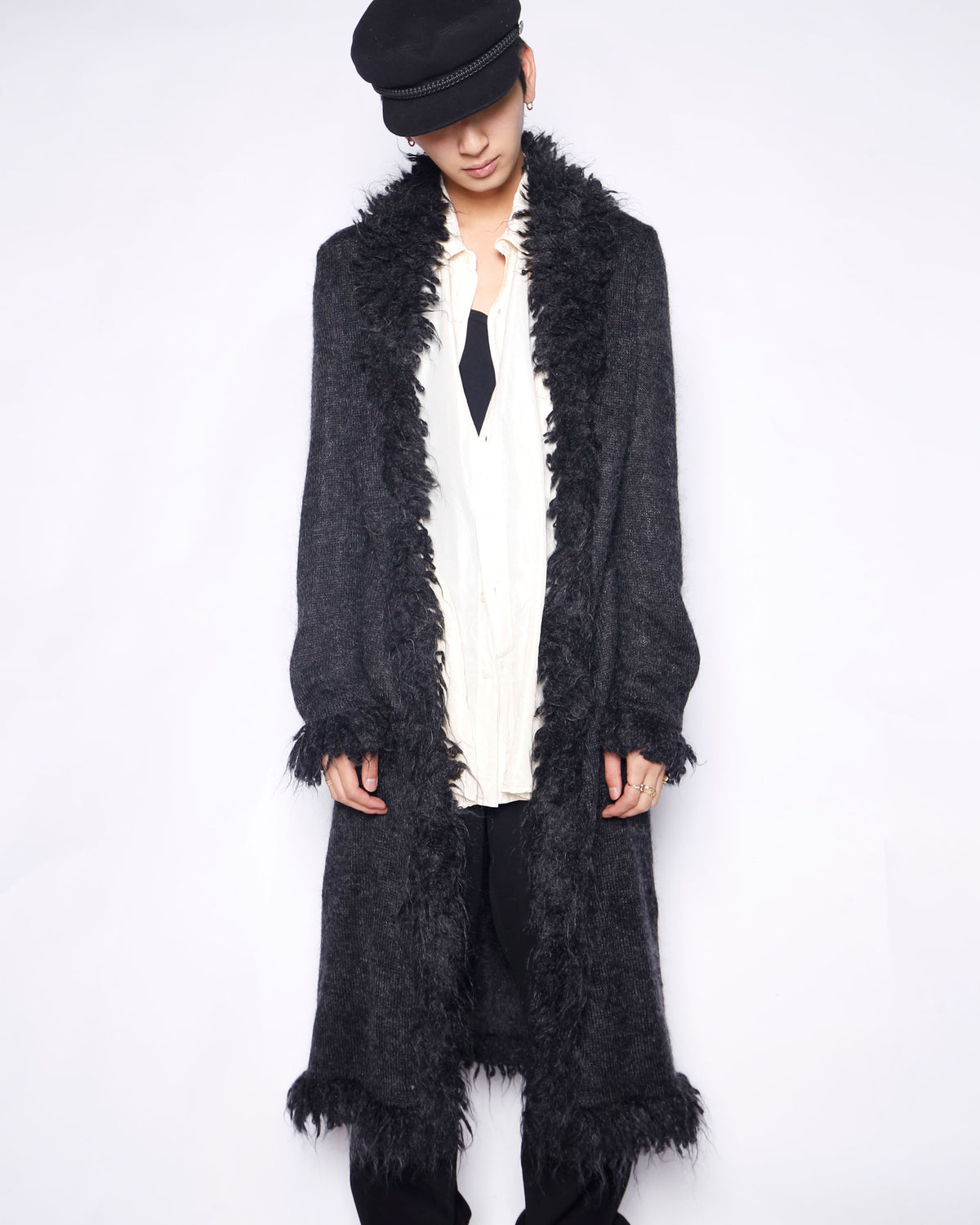 vintage fuzzy mohair gown coat