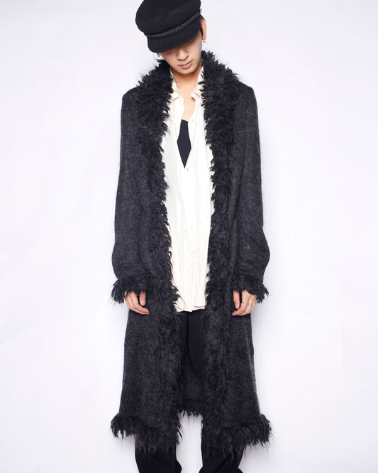 vintage fuzzy mohair gown coat
