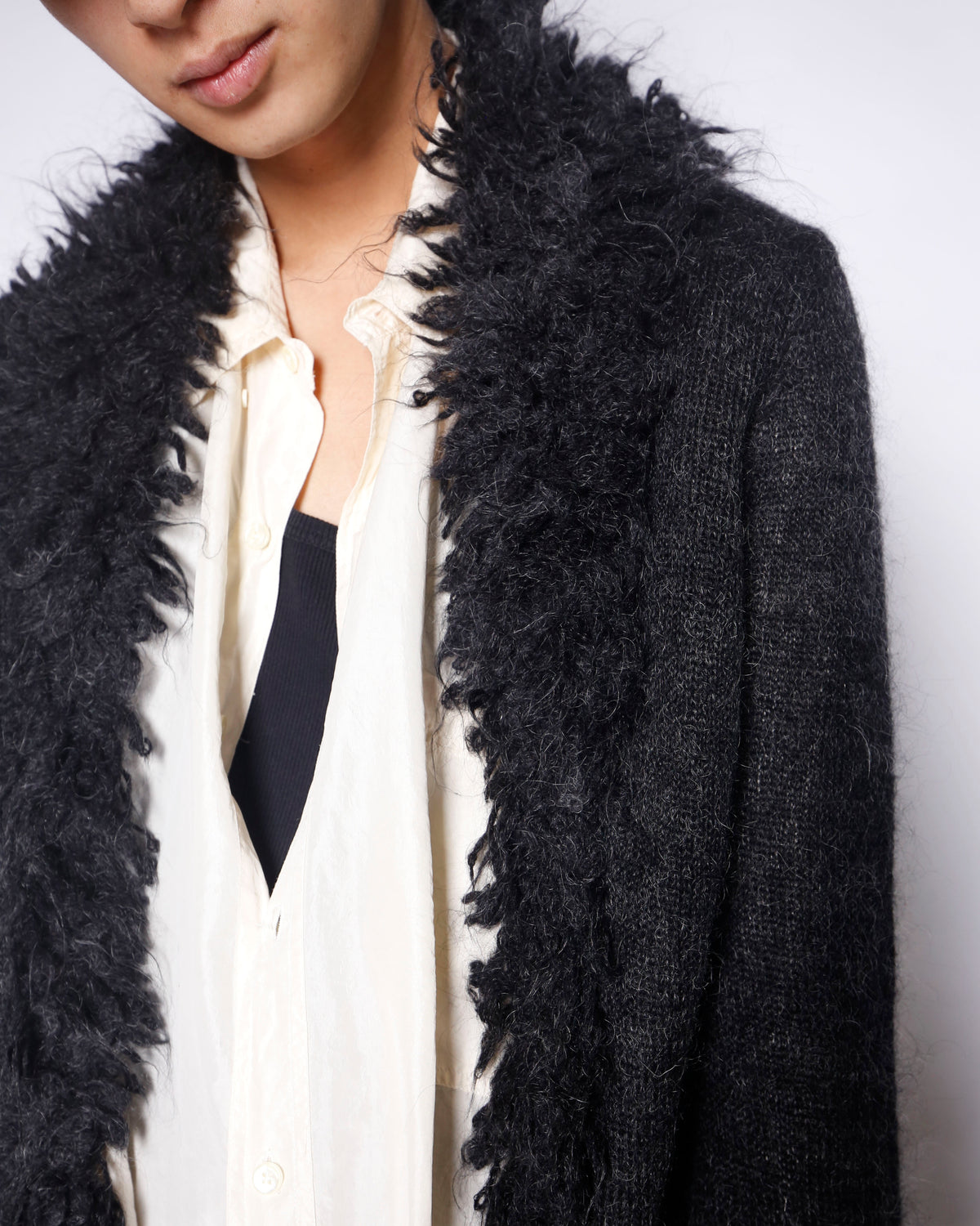 vintage fuzzy mohair gown coat