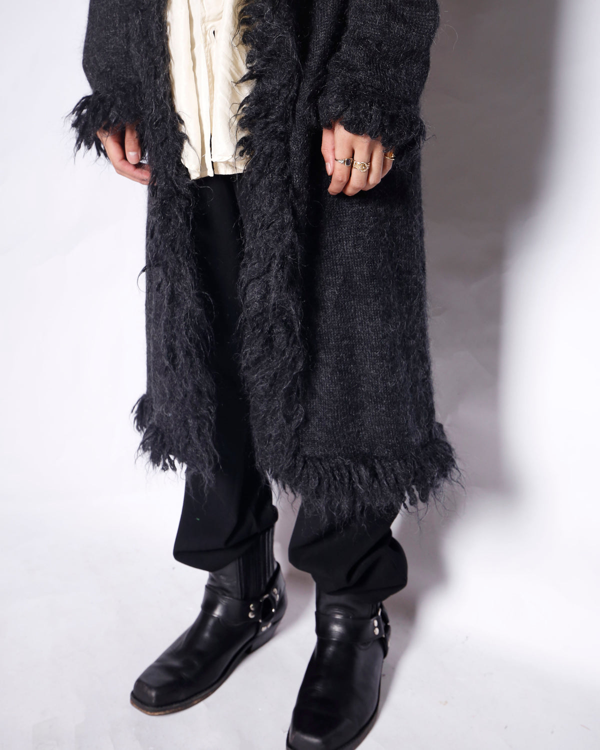 vintage fuzzy mohair gown coat