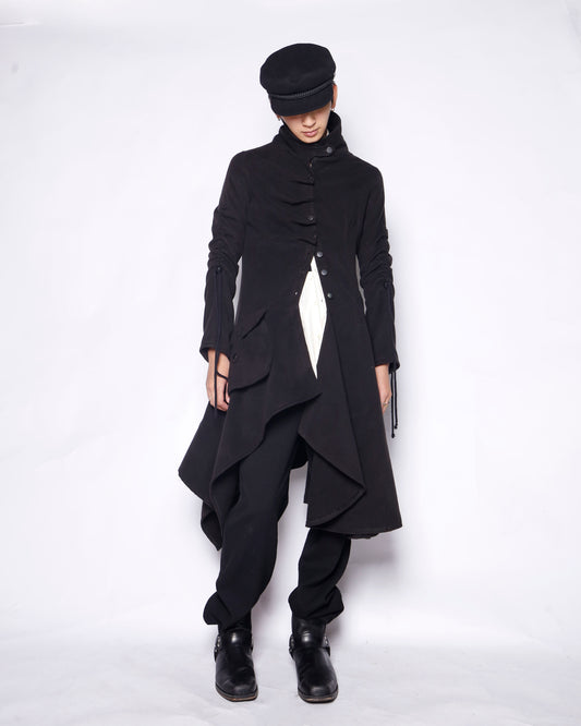 vintage drape wool dress coat