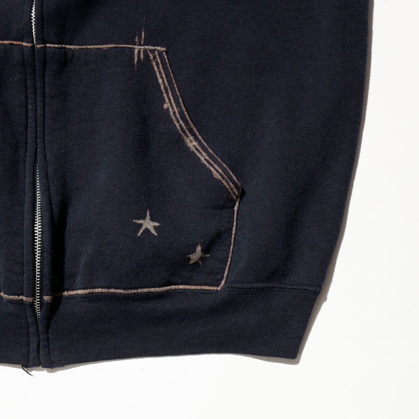 vintage ink star zip hoodie