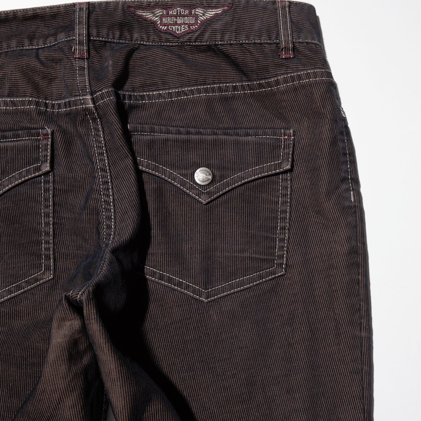 vintage harley davidson corduroy flare trousers