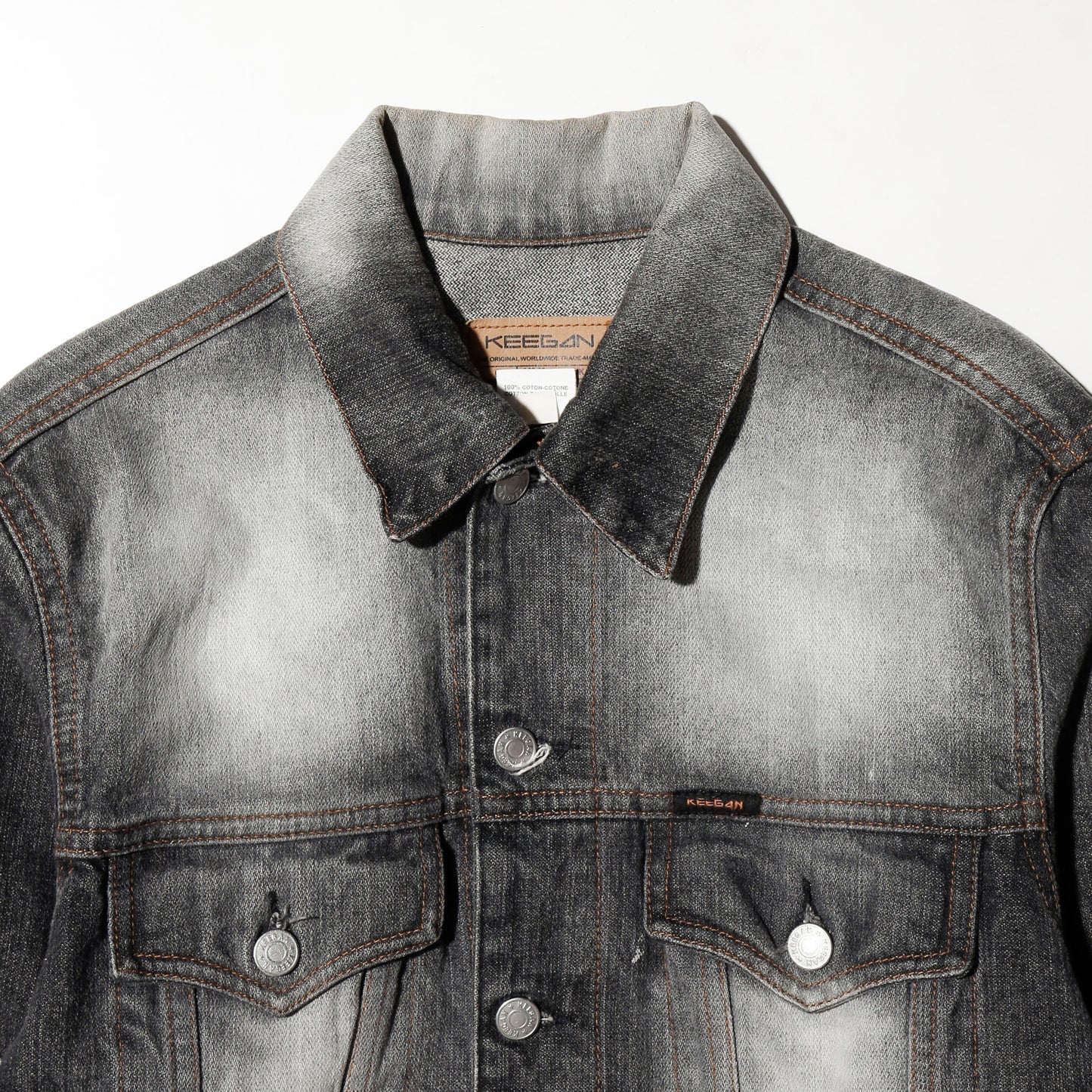 *one-off fringe zipped acid trucker jacket