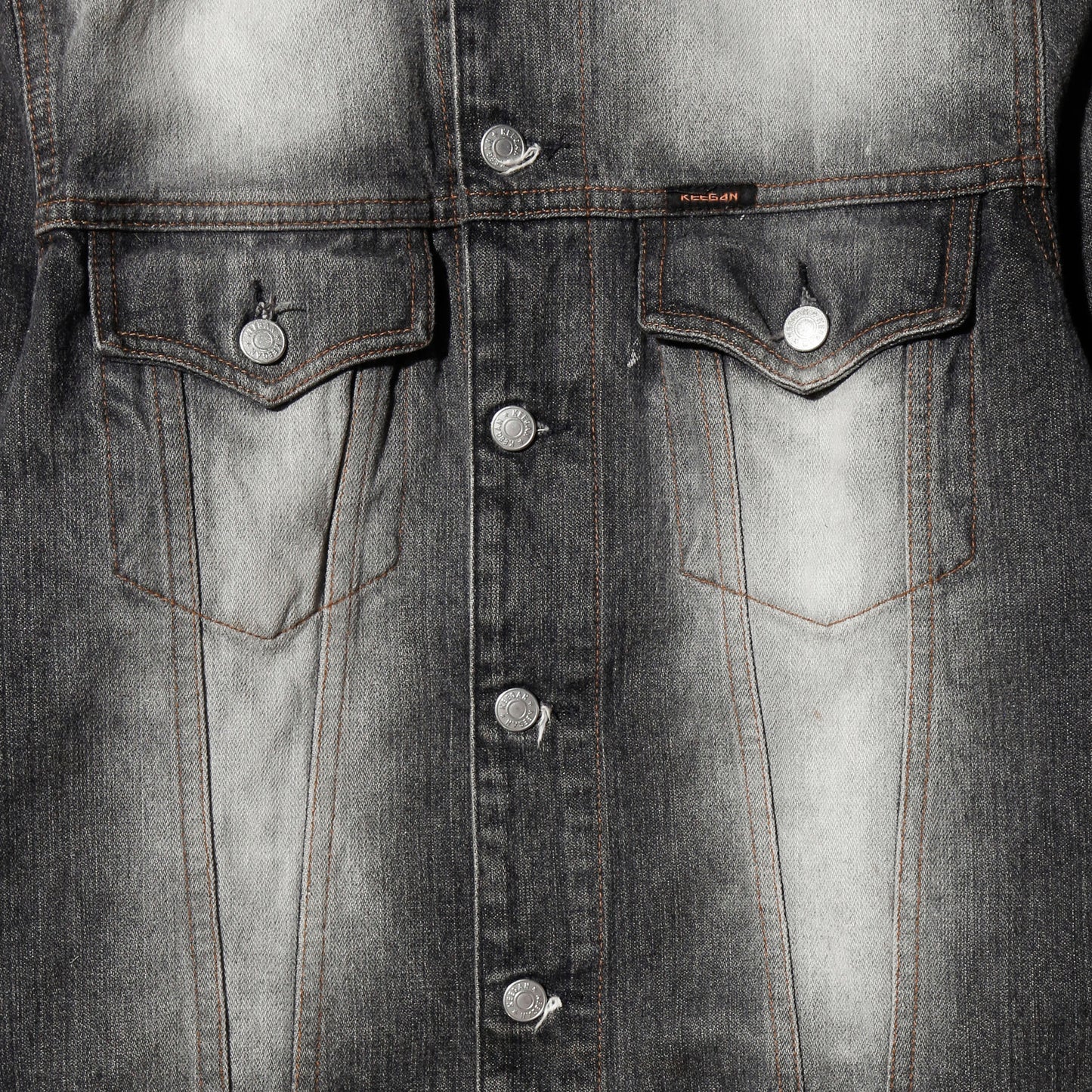 *one-off fringe zipped acid trucker jacket